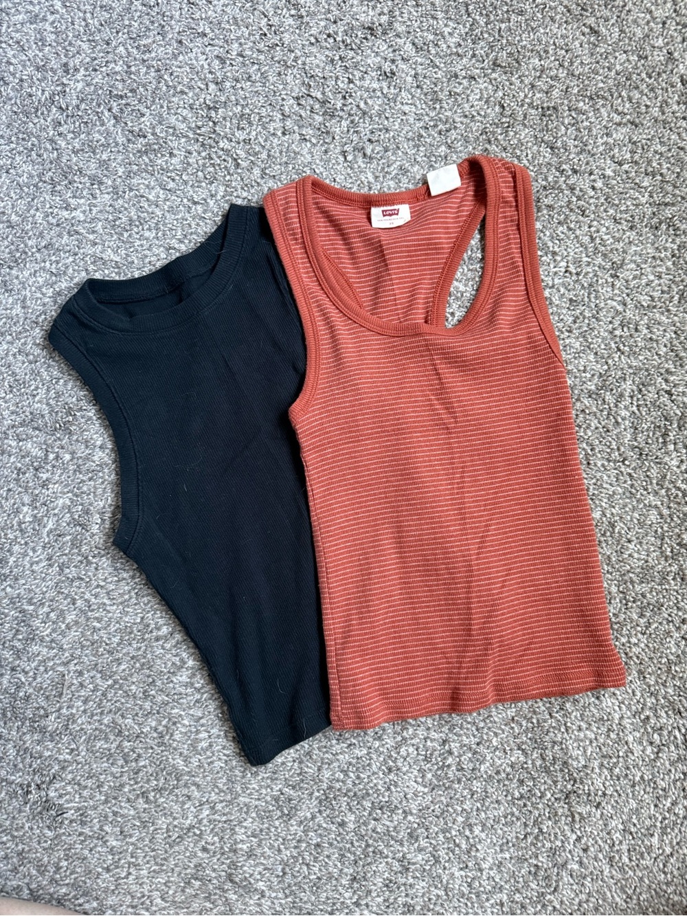 Levi's Women's Ribbed Racerback Tank Top Black Hollister Tank